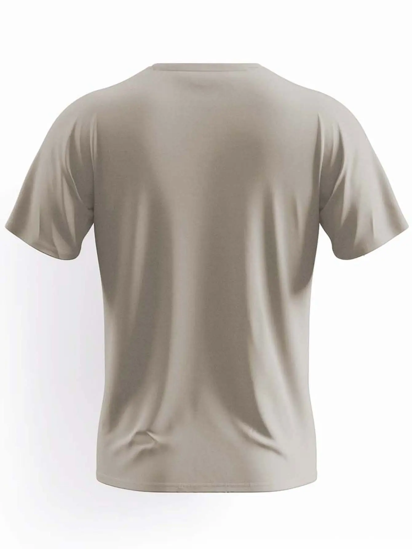 Summer Men's 100% Cotton Casual Loose Large Size Mountains And Trees Printed Sports Comfortable Round Neck Short Sleeve T-shirt