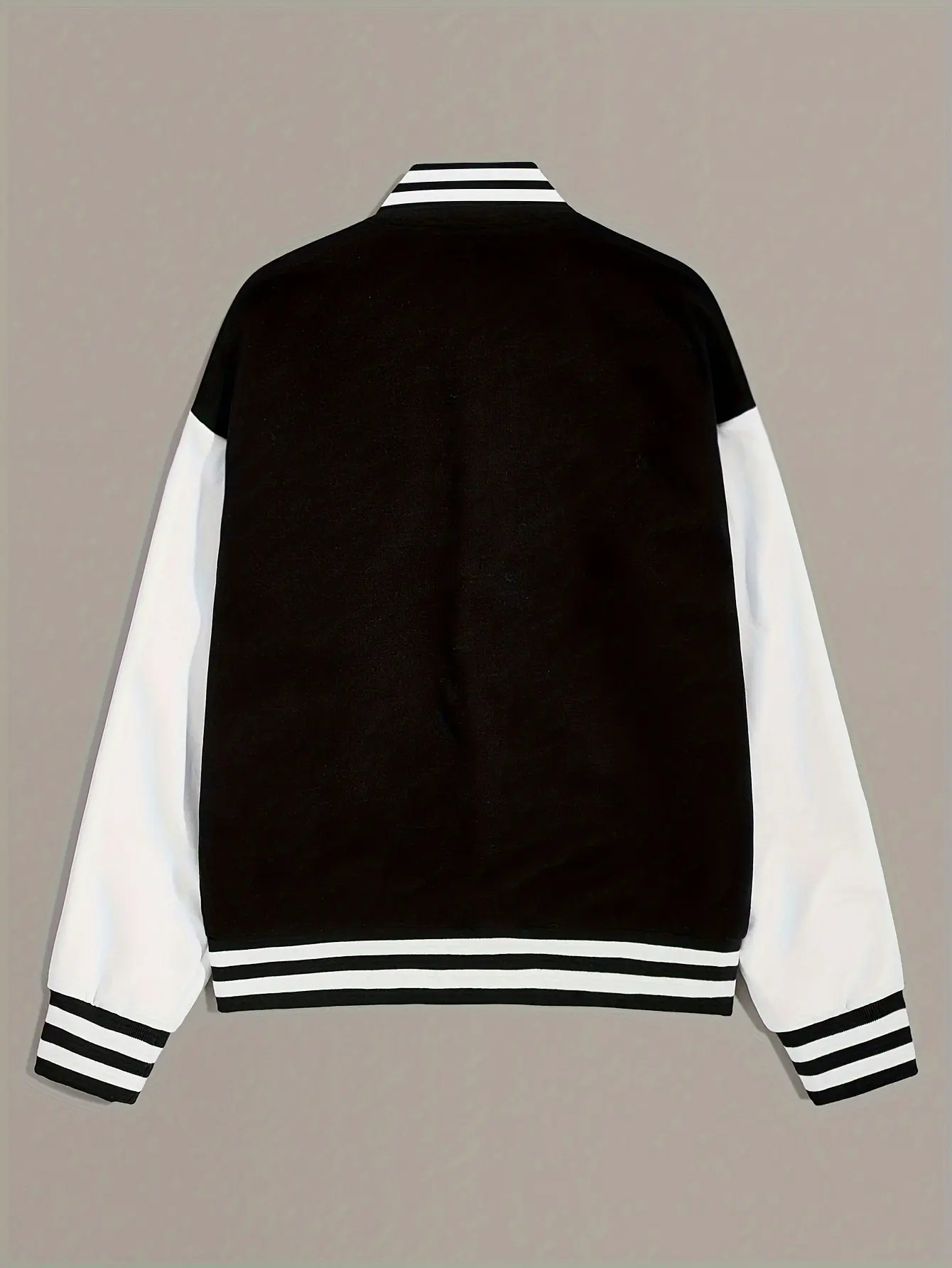 New Arrival Letter Rib Sleeve Top Fashion Logo Single Breasted Casual Bomber Baseball Jacket Loose Cardigan Coat