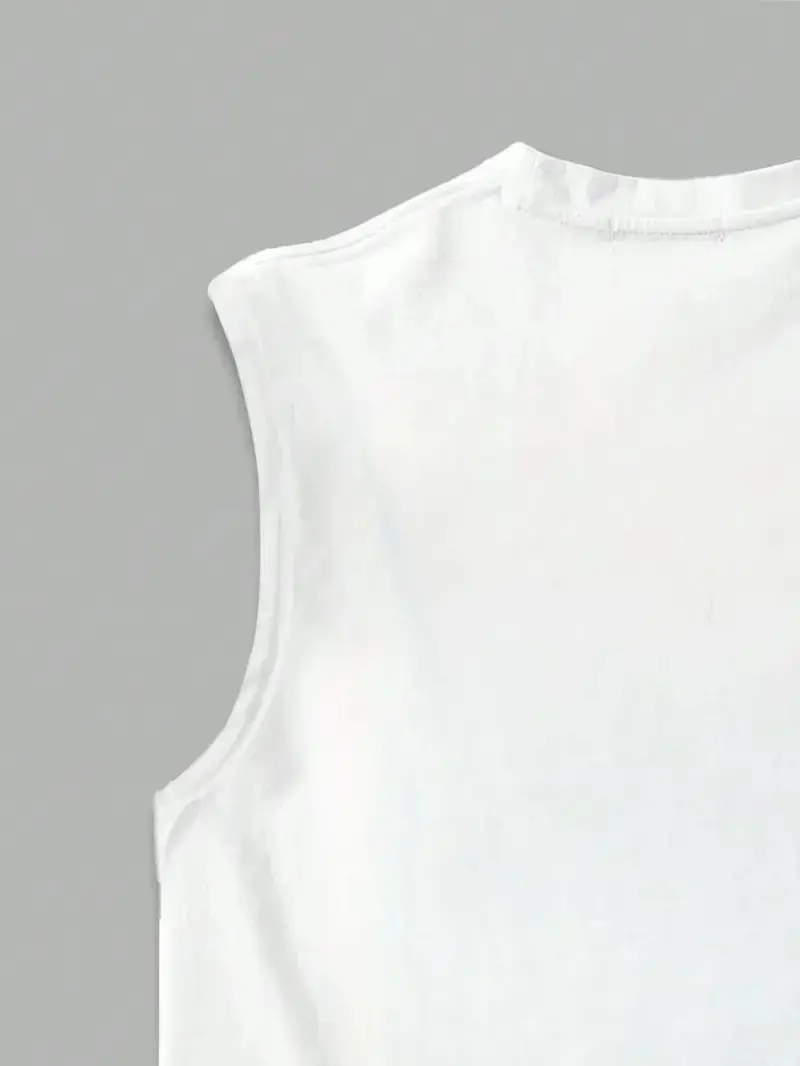 Men's summer casual sports fitness loose hawaiian print comfortable and breathable round neck sleeveless vest