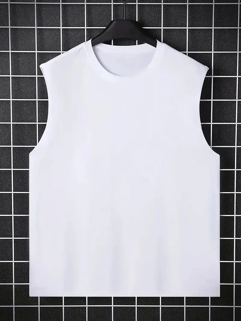 Men's summer casual sports fitness loose mountain and compass print comfortable breathable round neck sleeveless vest