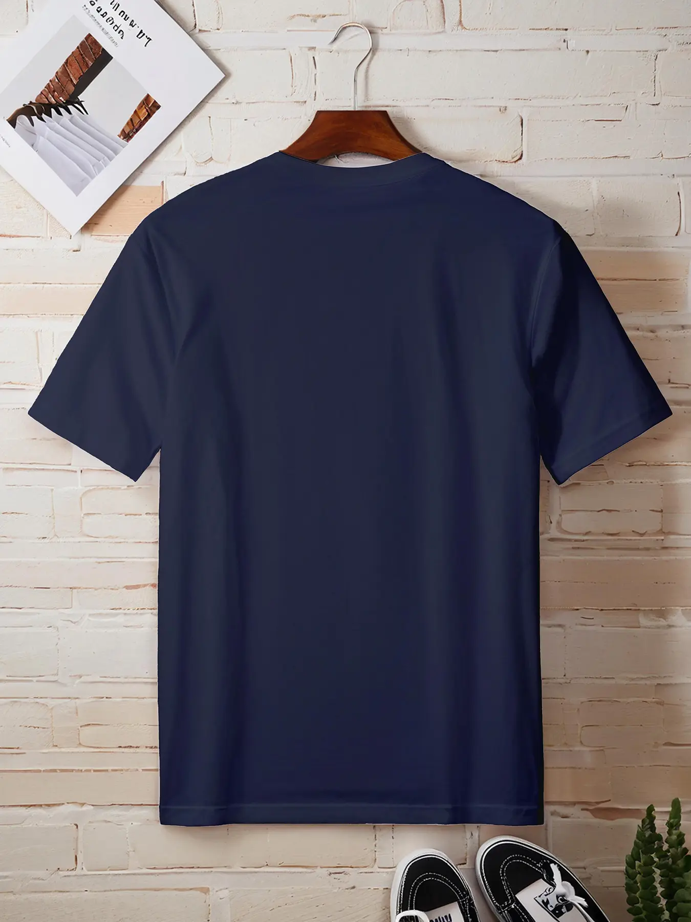 Men's summer 100% pure cotton fashionable casual sports loose ALPHA letter pattern printed round neck short sleeved T-shirt top