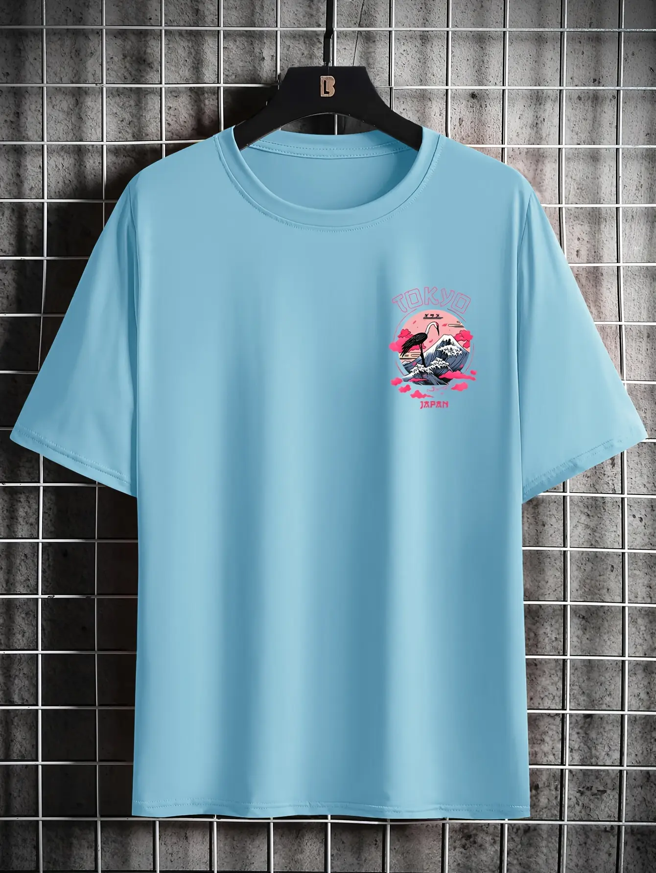 Men's Summer 100% Cotton Fashionable Casual Loose Tokyo Casual Pattern Printed Round Neck Short Sleeve T-shirt Top