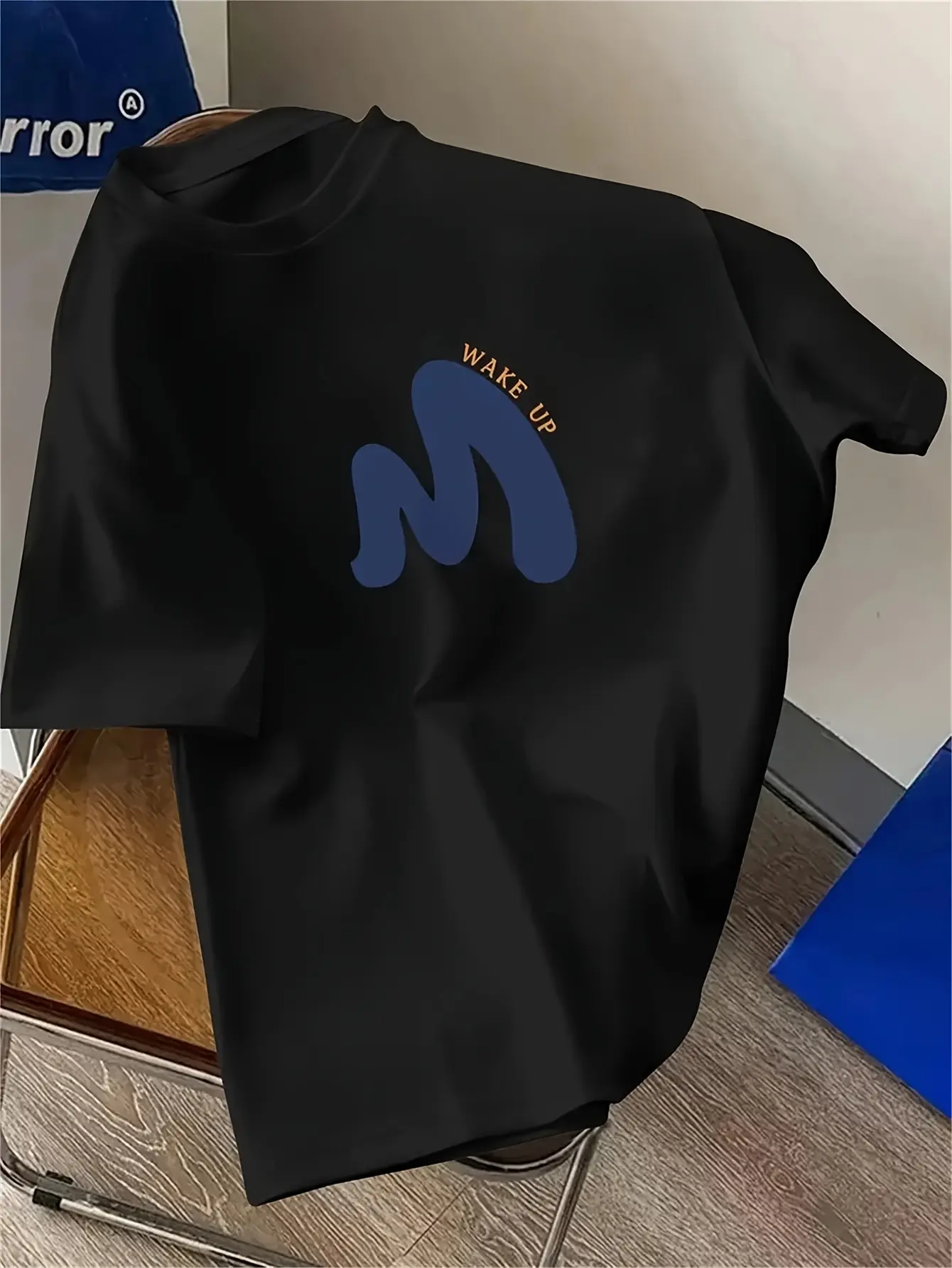 Men's Summer 100 Cotton Fashionable Casual Loose Large Size Shake Up Pattern Printed Sports Round Neck Short Sleeve T-shirt Top