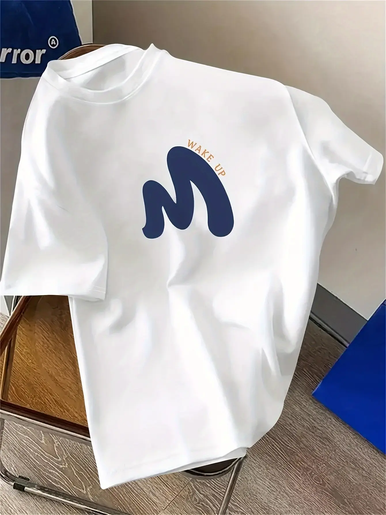 Men's Summer 100 Cotton Fashionable Casual Loose Large Size Shake Up Pattern Printed Sports Round Neck Short Sleeve T-shirt Top