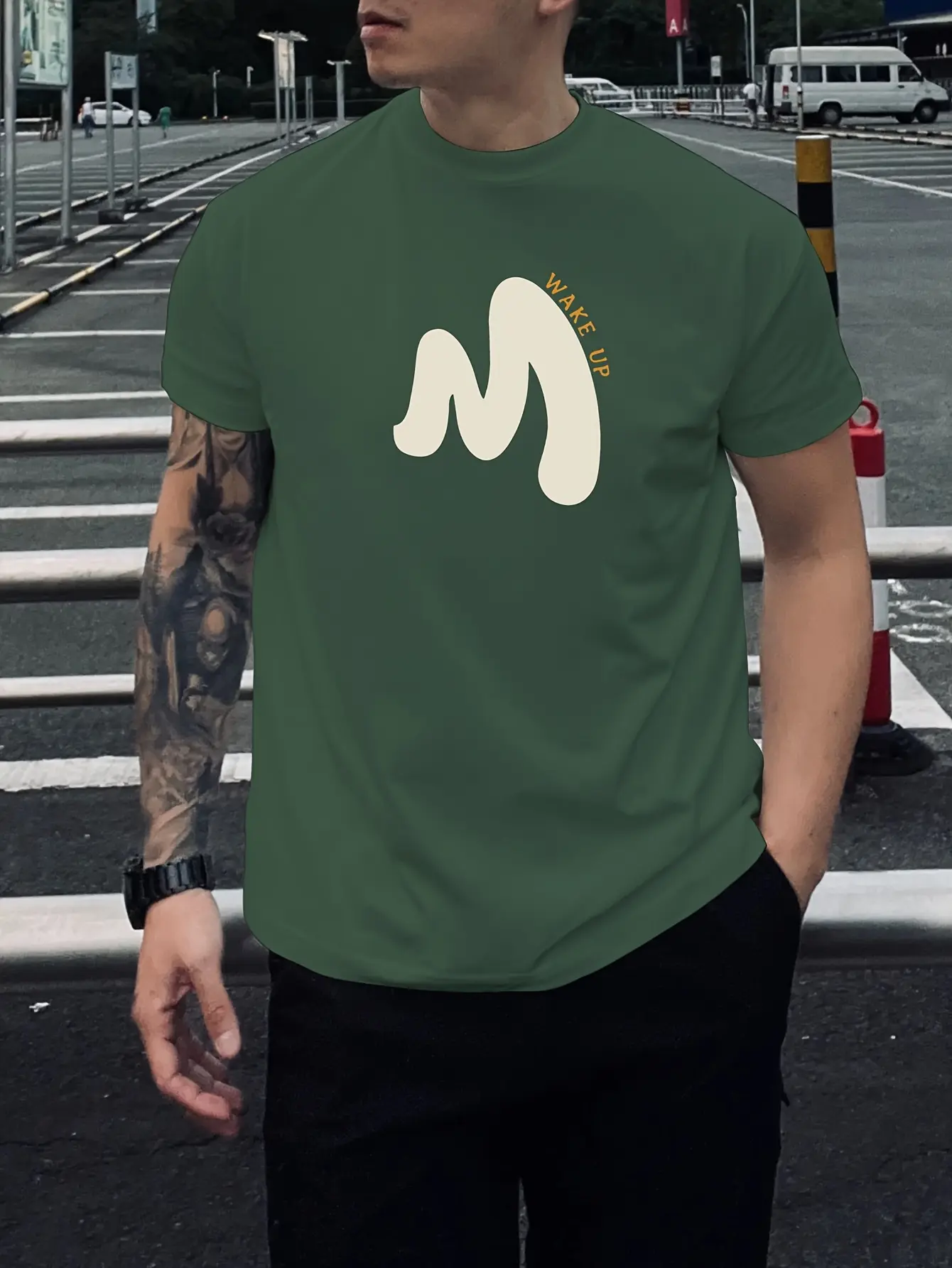 Men's Summer 100 Cotton Fashionable Casual Loose Large Size Shake Up Pattern Printed Sports Round Neck Short Sleeve T-shirt Top