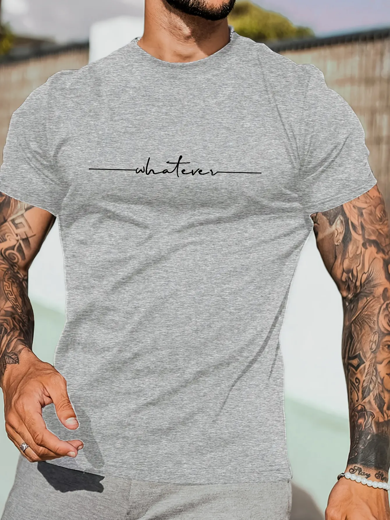 Summer Men's 100% Cotton Casual Loose Large Size Letter Pattern Printed Comfortable Sports Round Neck Short Sleeve T-shirt Top