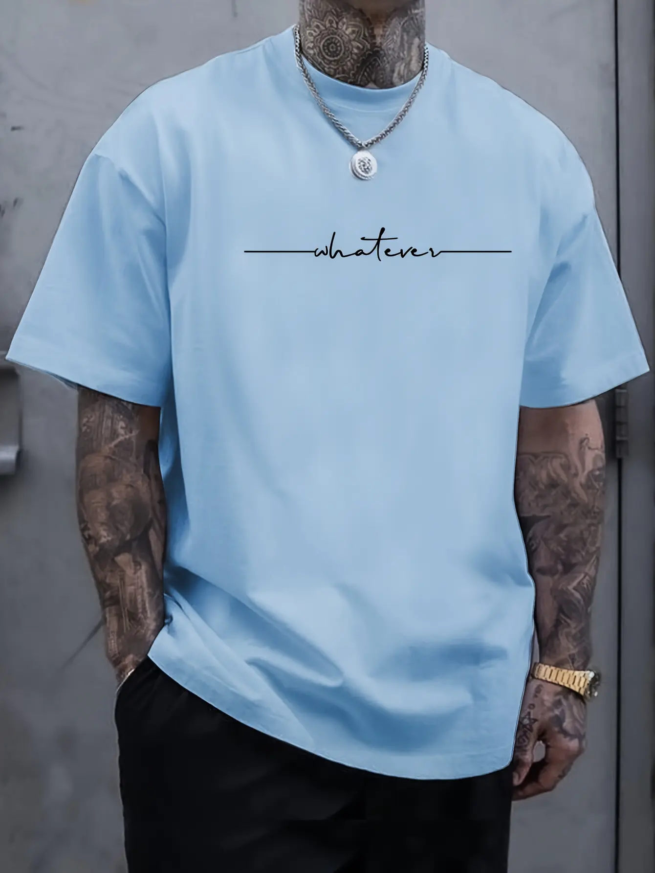 Summer Men's 100% Cotton Casual Loose Large Size Letter Pattern Printed Comfortable Sports Round Neck Short Sleeve T-shirt Top