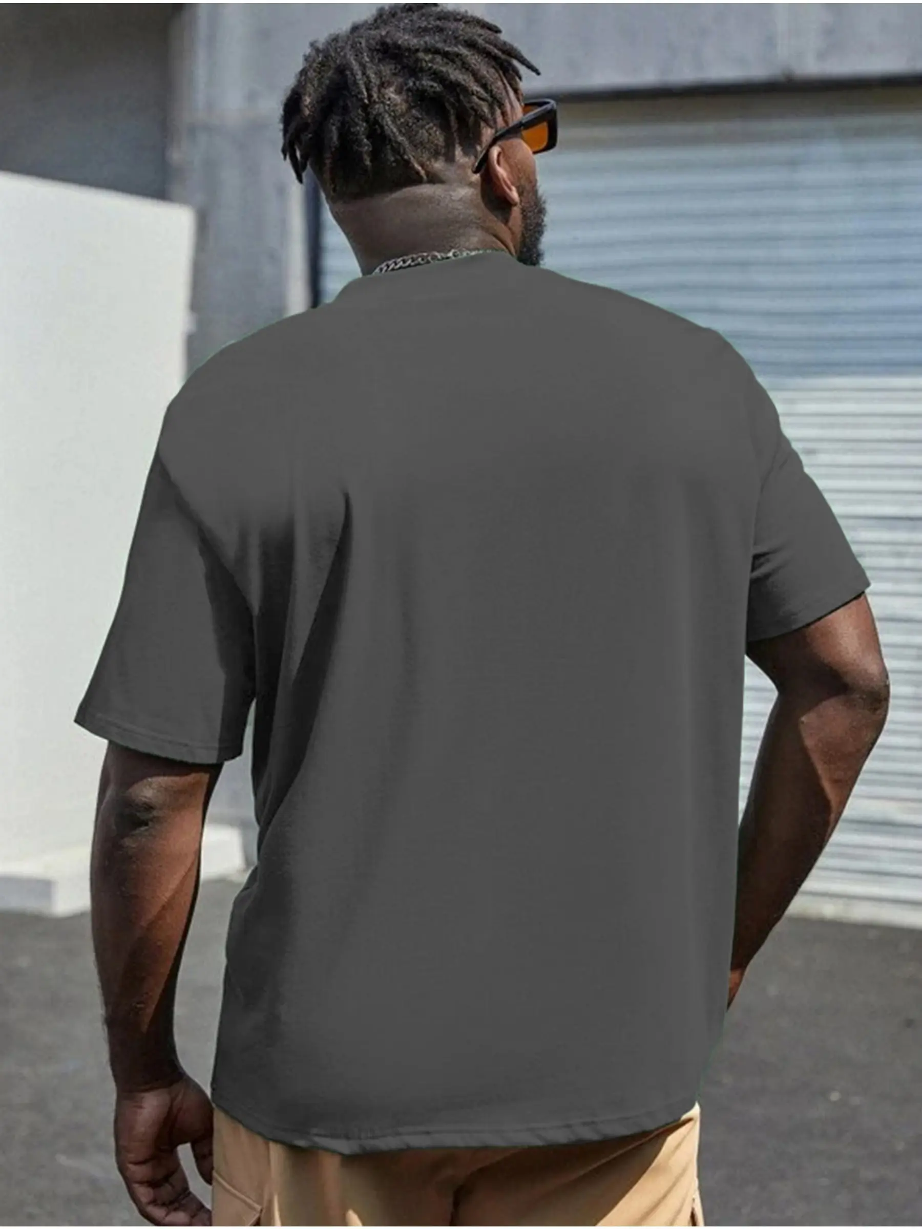 Men's Summer 100% Cotton Fashion Sports and Leisure Loose Gym Print Round Neck Short Sleeve T-shirt Top