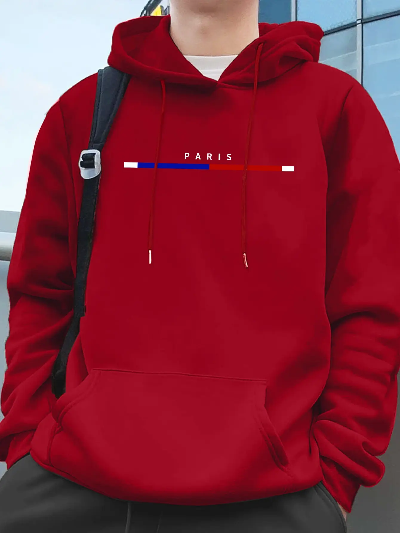 Paris Loose Pullover Autumn and Winter Ethnic Totem Loose Sweater for MenParis Letter Print Hoodie_ Cool Hoodies For Men