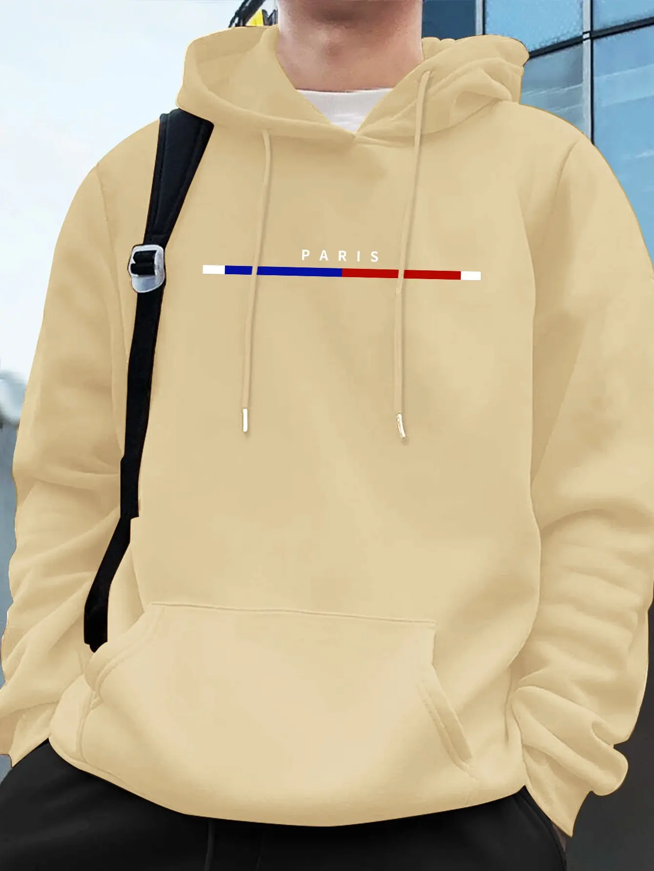 Paris Loose Pullover Autumn and Winter Ethnic Totem Loose Sweater for MenParis Letter Print Hoodie_ Cool Hoodies For Men