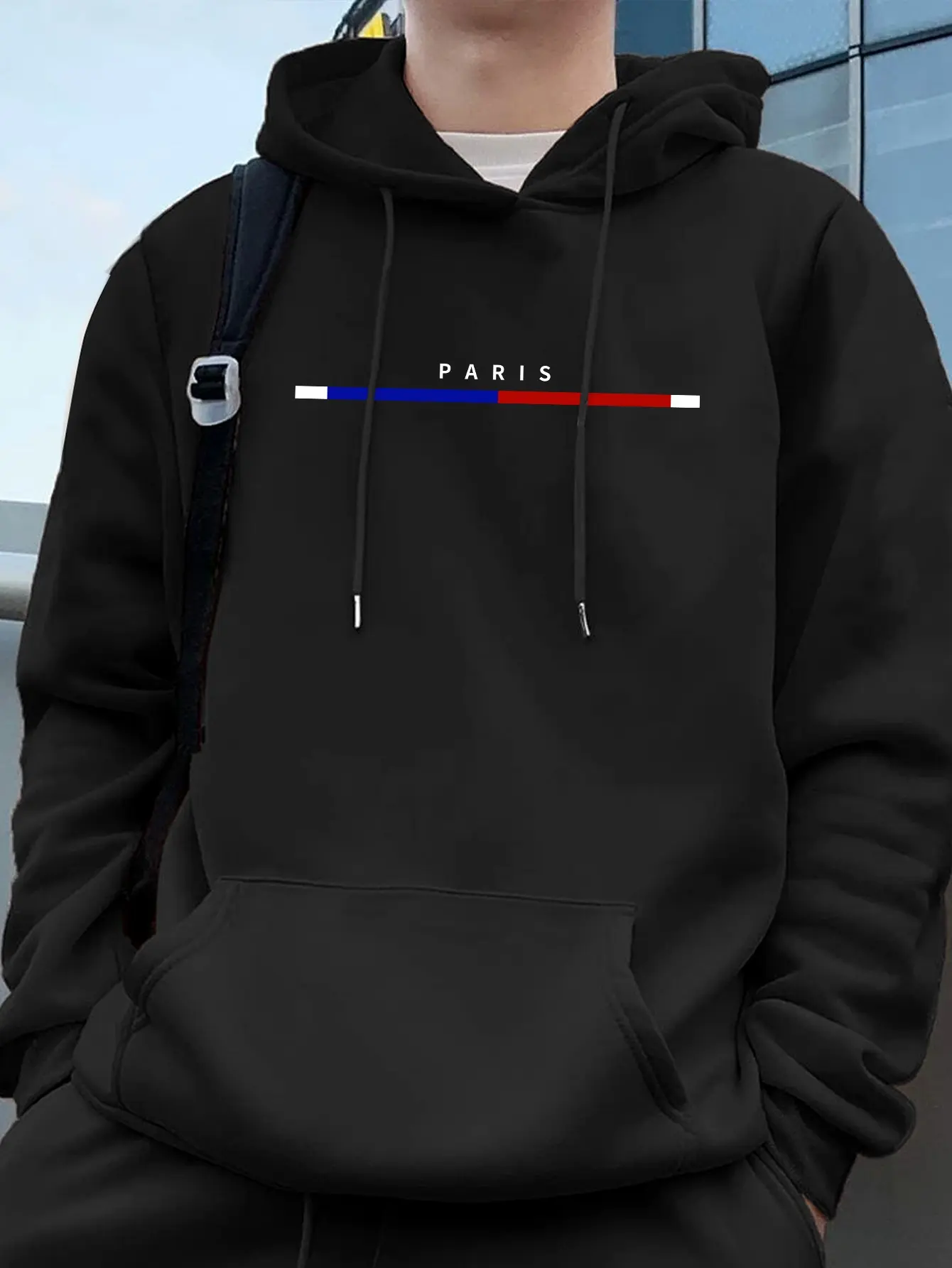 Paris Loose Pullover Autumn and Winter Ethnic Totem Loose Sweater for MenParis Letter Print Hoodie_ Cool Hoodies For Men