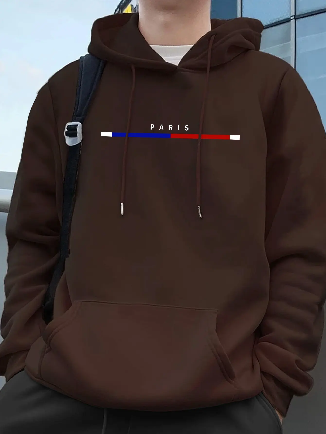 Paris Loose Pullover Autumn and Winter Ethnic Totem Loose Sweater for MenParis Letter Print Hoodie_ Cool Hoodies For Men