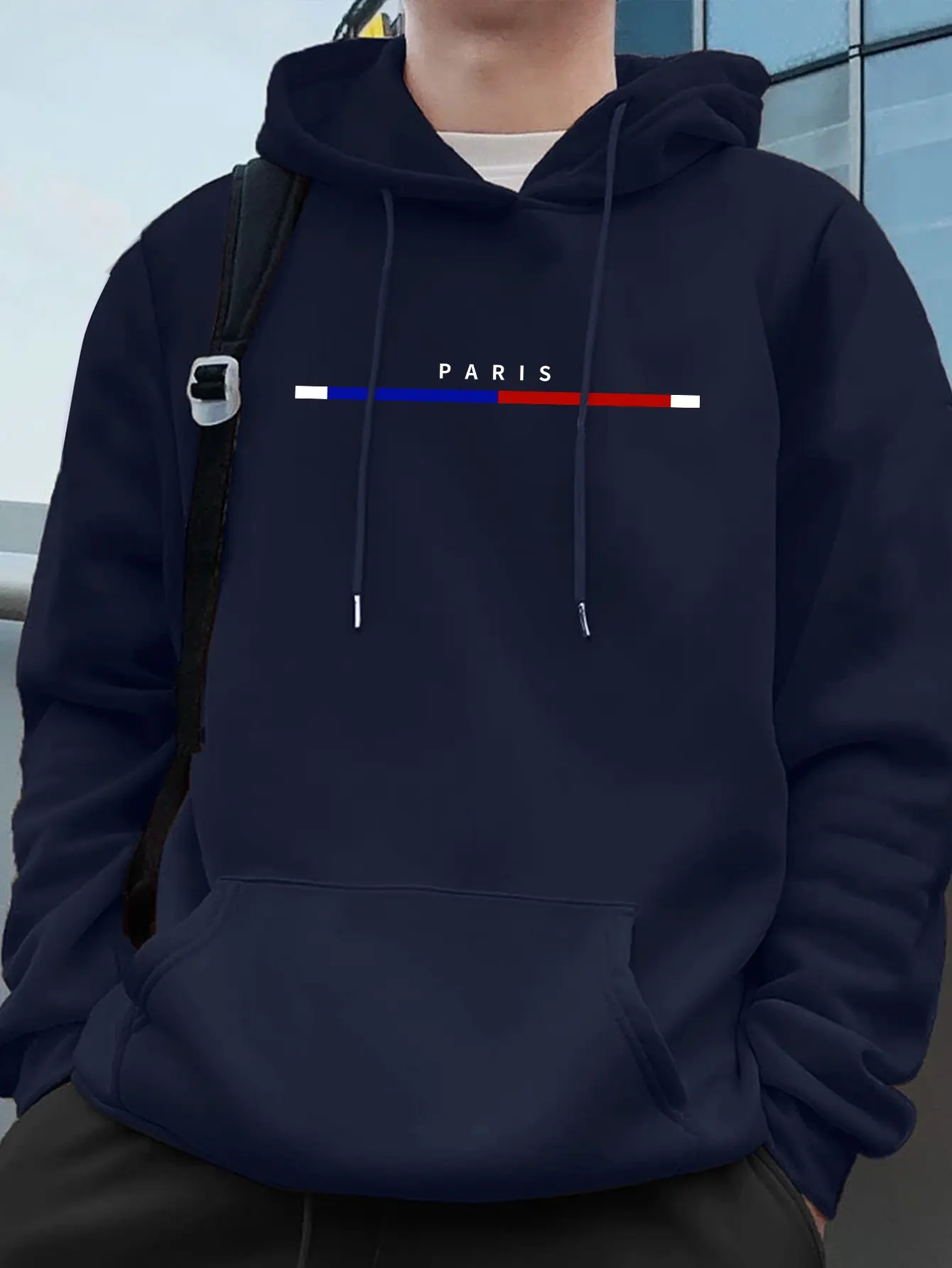 Paris Loose Pullover Autumn and Winter Ethnic Totem Loose Sweater for MenParis Letter Print Hoodie_ Cool Hoodies For Men