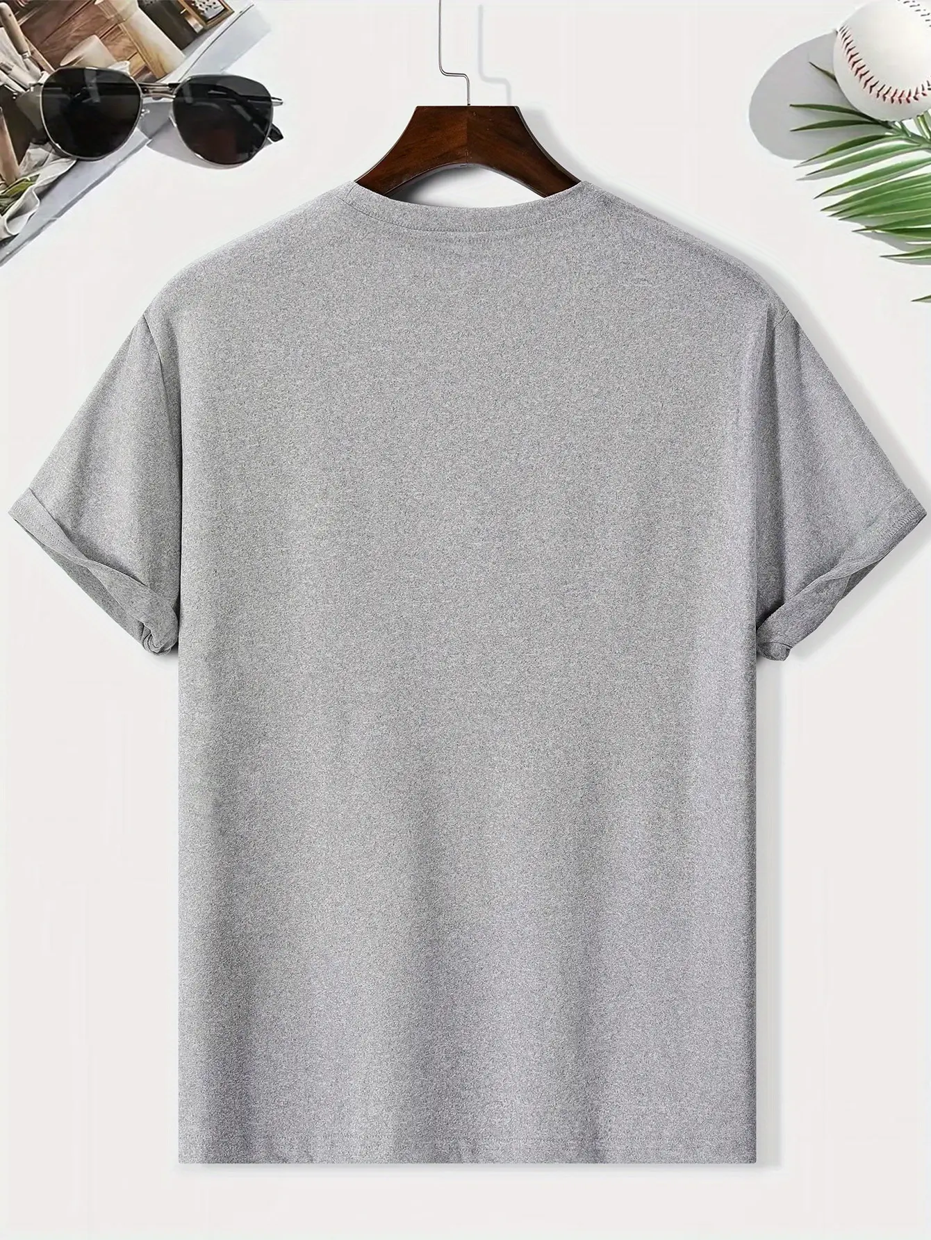 Men's summer 100% pure cotton fashionable casual loose California letter printed round neck short sleeved T-shirt top