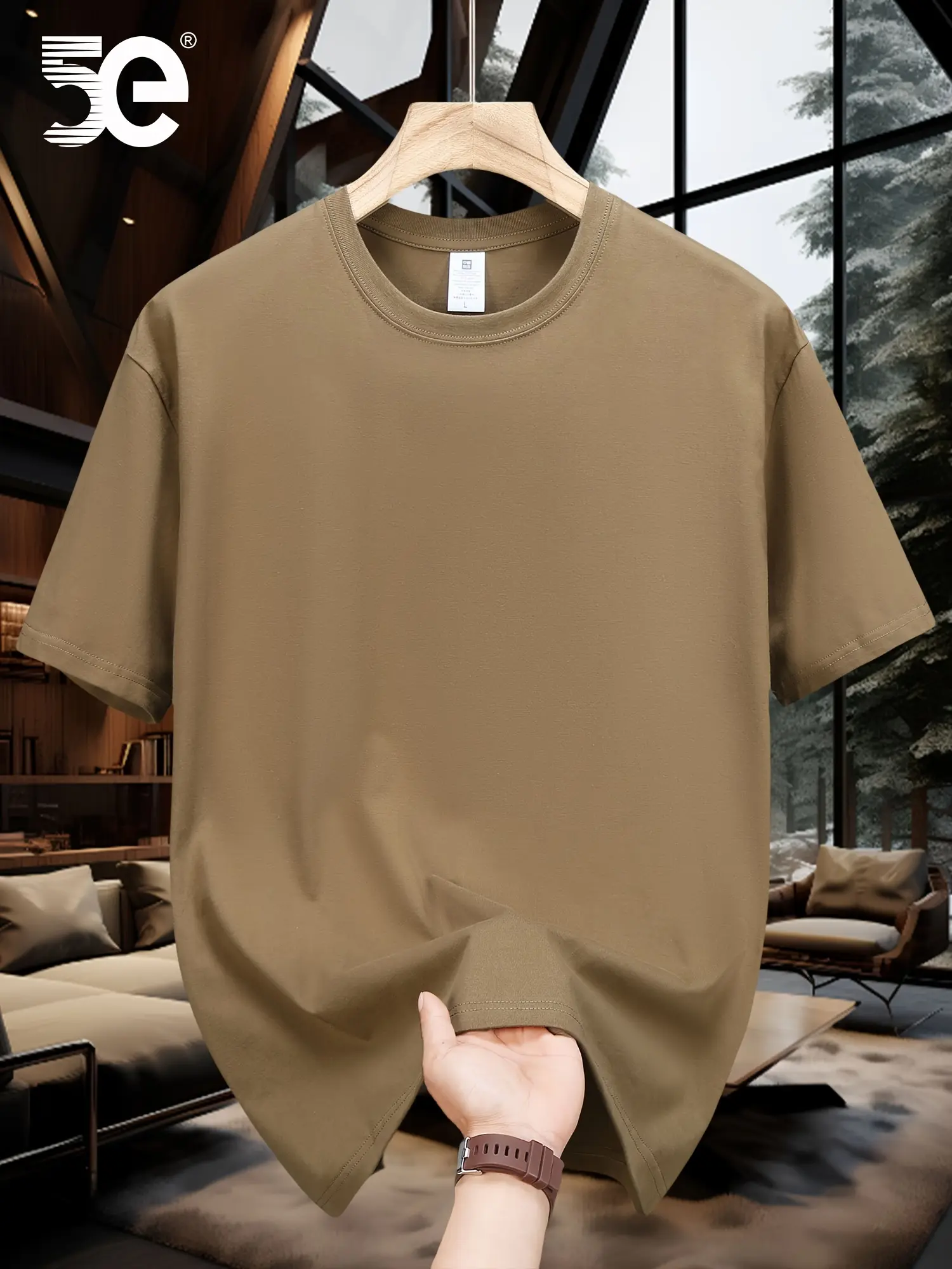 Men's summer 100 cotton fashionable casual loose solid color multi-color optional sports round neck short sleeved T-shirt top
