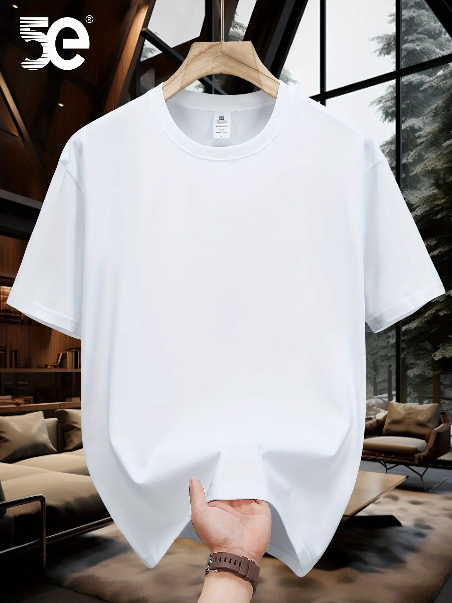 Men's summer 100 cotton fashionable casual loose solid color multi-color optional sports round neck short sleeved T-shirt top