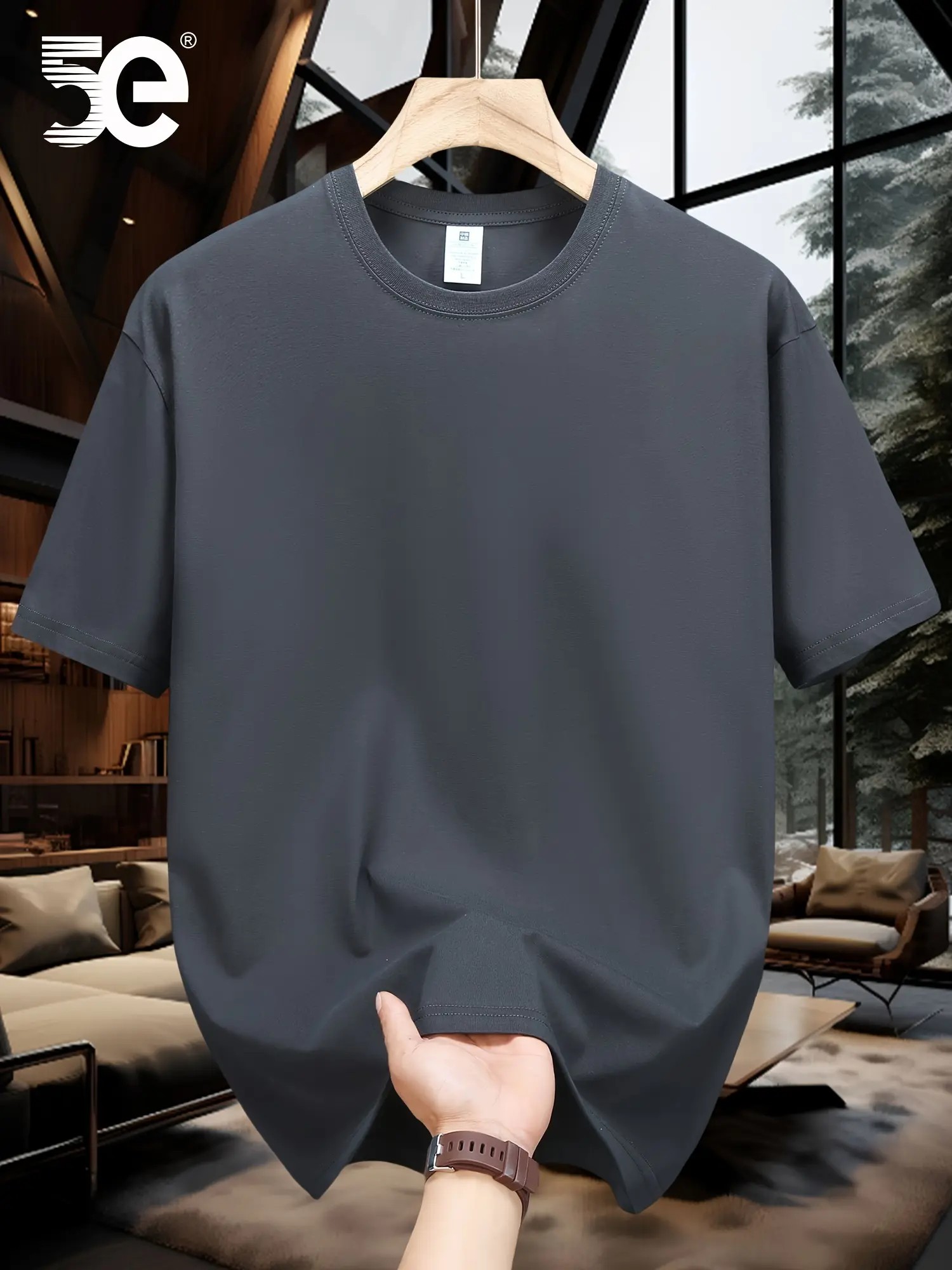 Men's summer 100 cotton fashionable casual loose solid color multi-color optional sports round neck short sleeved T-shirt top