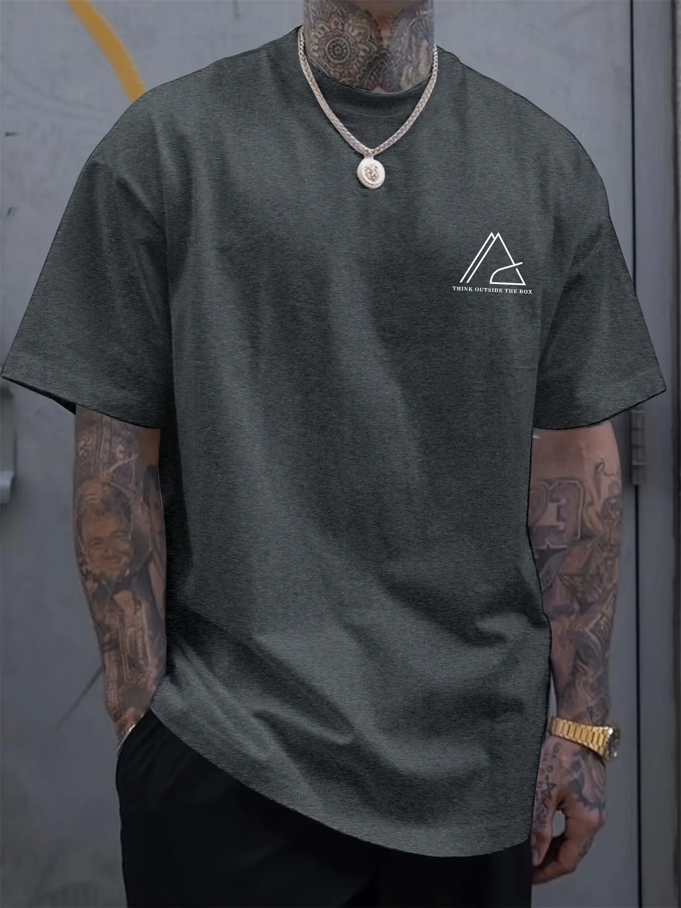 Summer men's 100% cotton comfortable casual wide plus plus size geometric letter printed round neck short sleeved T-shirt top
