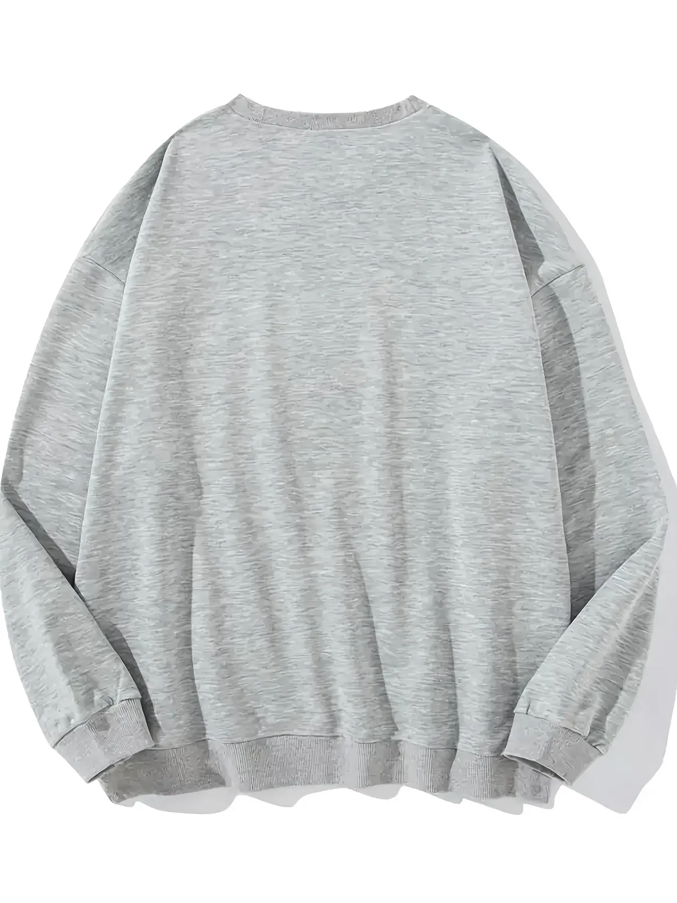 Men's autumn and winter casual sports loose oversized Paris print with fleece warm pullover round neck long sleeved sweatshirt