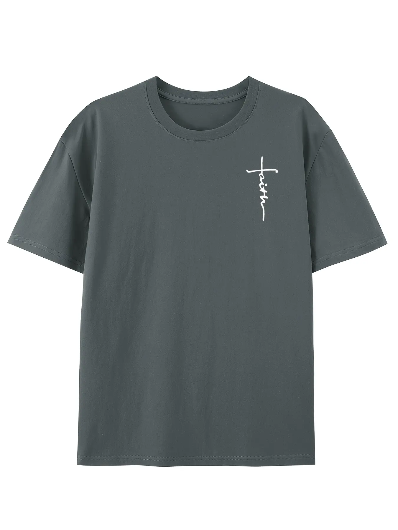 Men's summer 100 cotton fashionable casual loose sports classic cross pattern printed round neck short sleeved T-shirt top