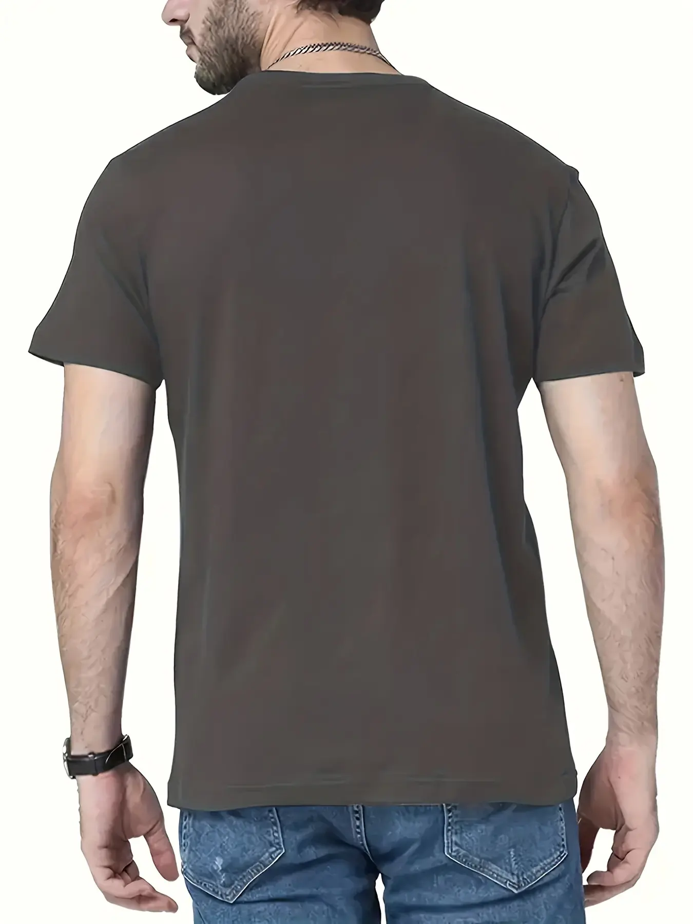 Men's Summer 100% Cotton Fashionable Casual Loose Large Gibson Guitar Printed Sports Round Neck Short Sleeve T-shirt Top