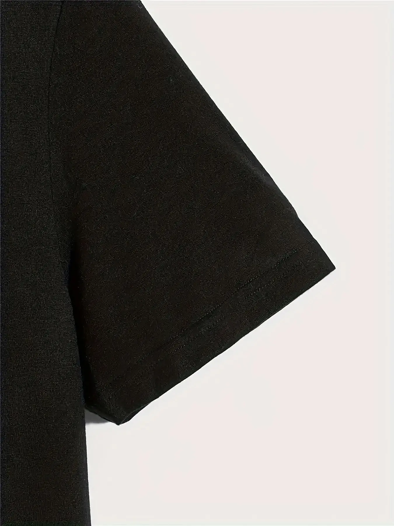 Men's Summer Casual Loose Size 100% Cotton Black Print Round Neck Short Sleeve T-shirt Top