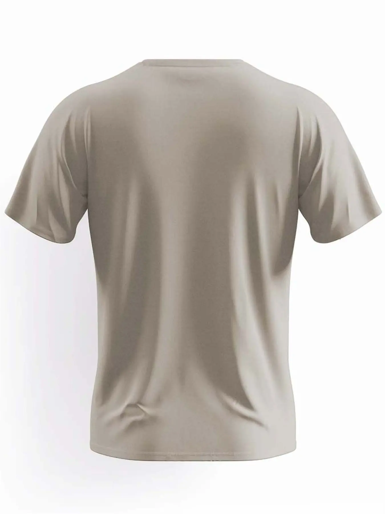 Summer men's 100% pure cotton casual sports loose moon landing pattern printed comfortable round neck short sleeved T-shirt top