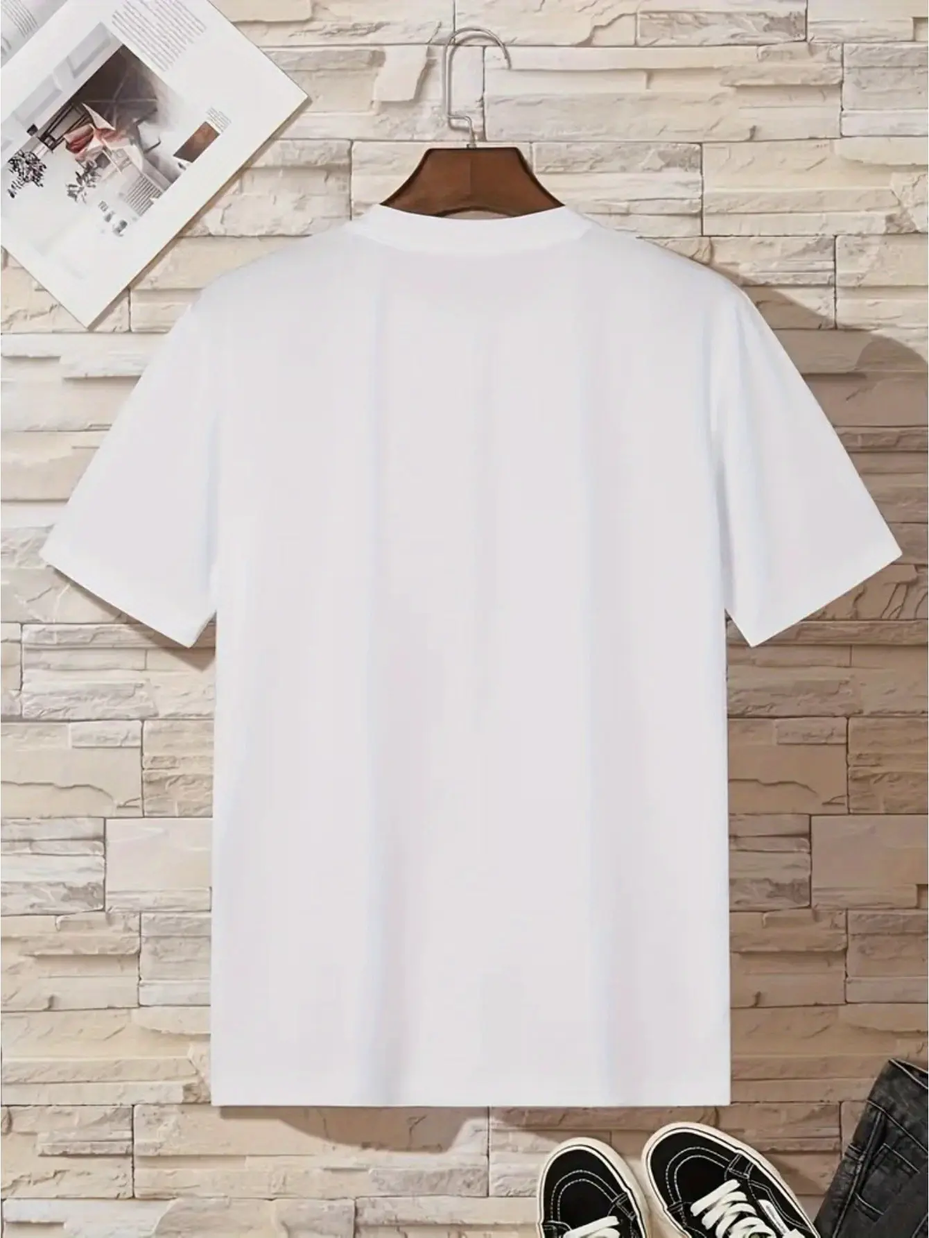 Men's summer 100% pure cotton fashionable casual loose sports cartoon pattern printed round neck short sleeved T-shirt top