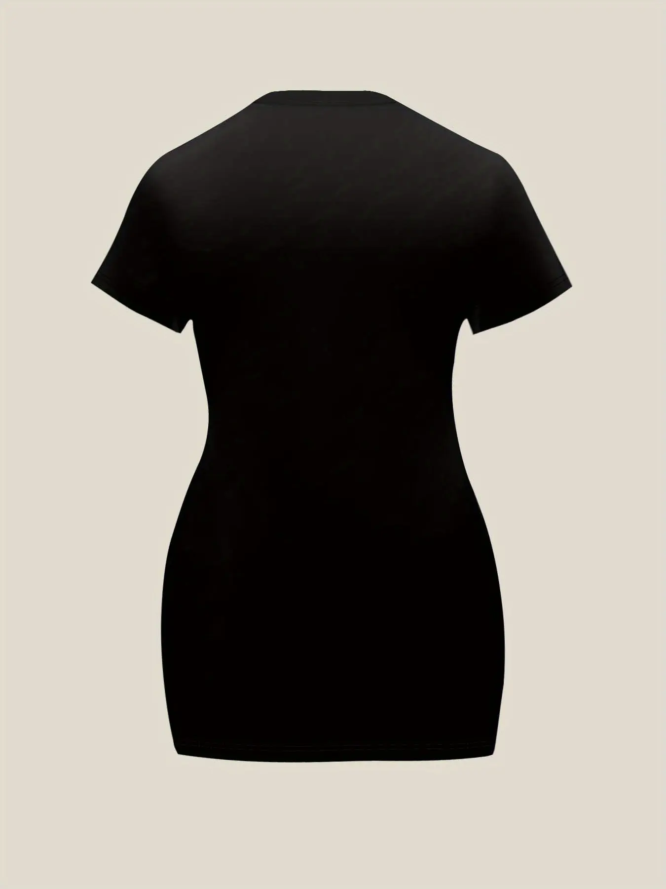 Summer women's fashionable cartoon Calvin letter pattern print casual sexy slim fit short sleeved round neck mini dress