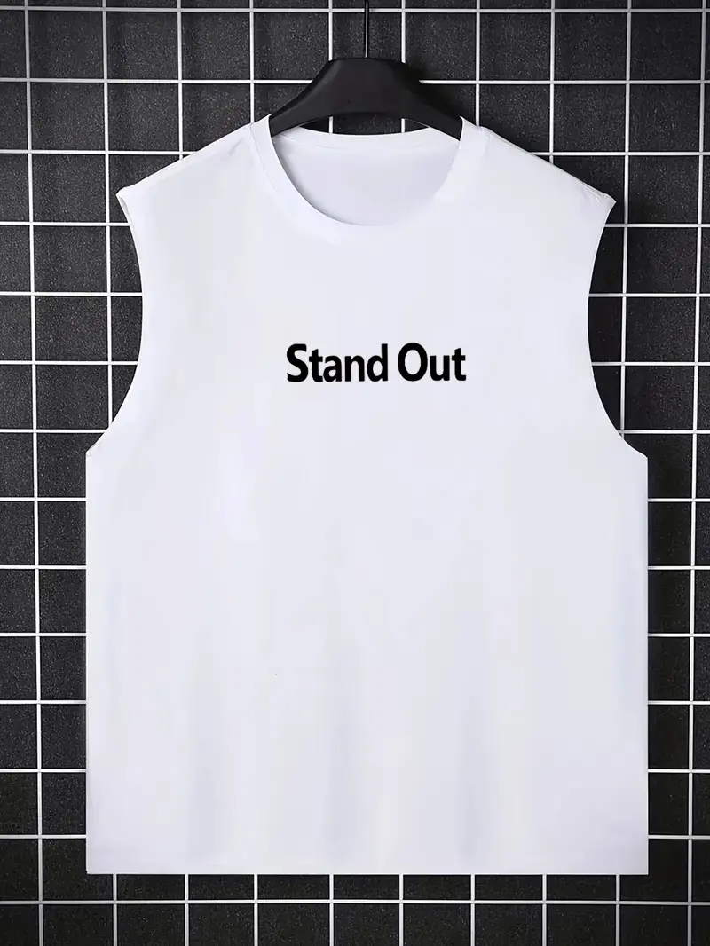 Men's summer casual sports loose and fashionable racing pattern printed comfortable and breathable round neck sleeveless vest