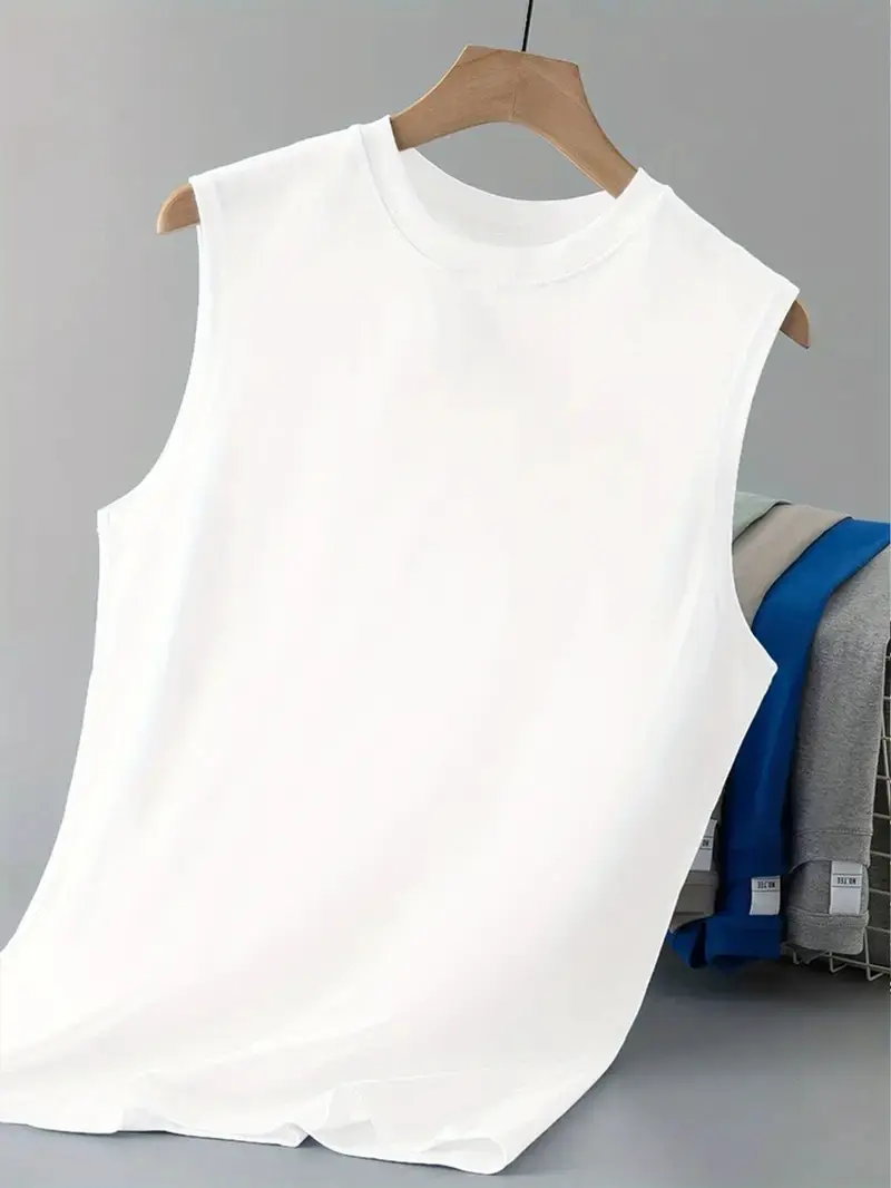 Men's summer casual sports loose New York letter pattern print comfortable and breathable round neck sleeveless vest