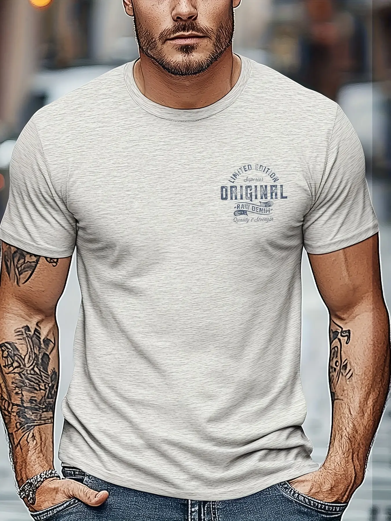 Men's summer 100% pure cotton fashionable casual sports loose letter pattern printed round neck short sleeved T-shirt top
