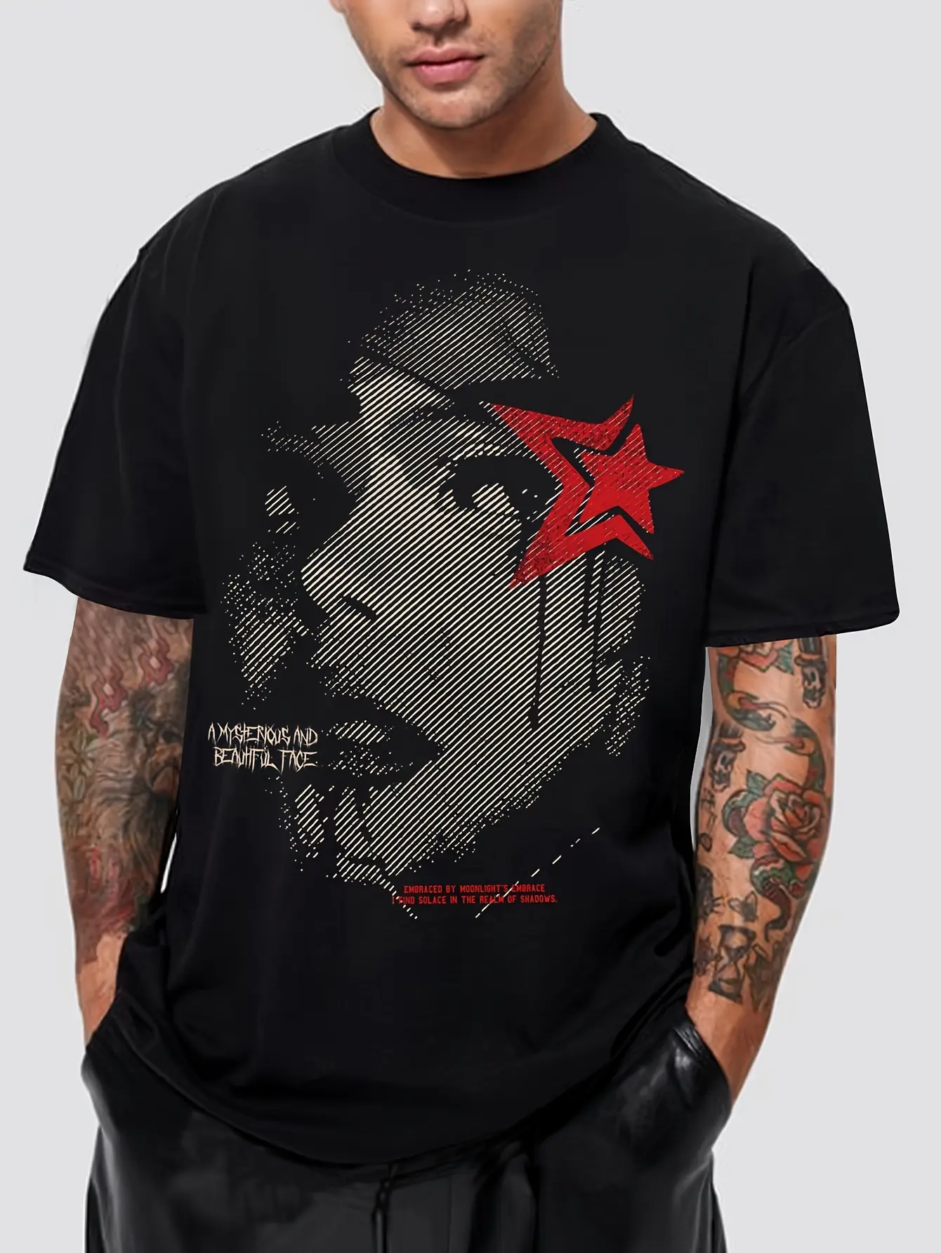Men's summer 100% pure cotton fashionable sports casual loose fashion pattern printed round neck short sleeved T-shirt top