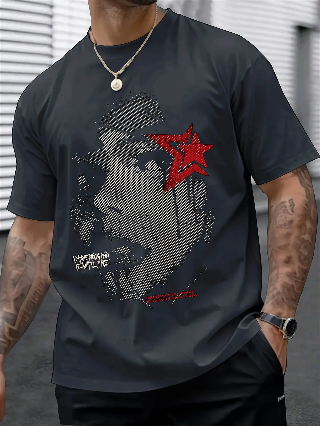 Men's summer 100% pure cotton fashionable sports casual loose fashion pattern printed round neck short sleeved T-shirt top