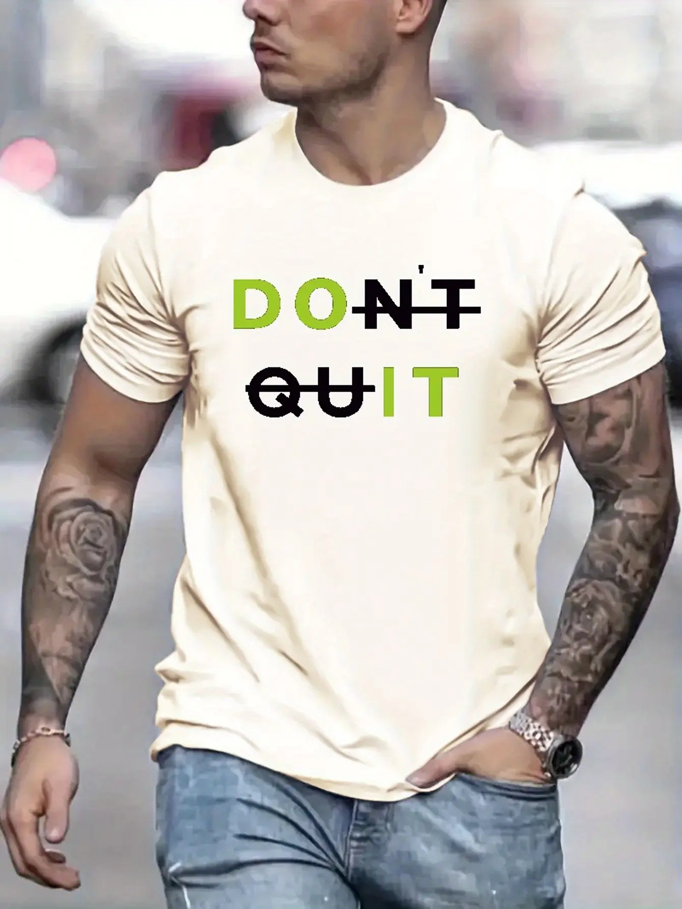 Men's summer 100% pure cotton fashionable casual sports loose fashion letter pattern printed round neck short sleeved T-shirt