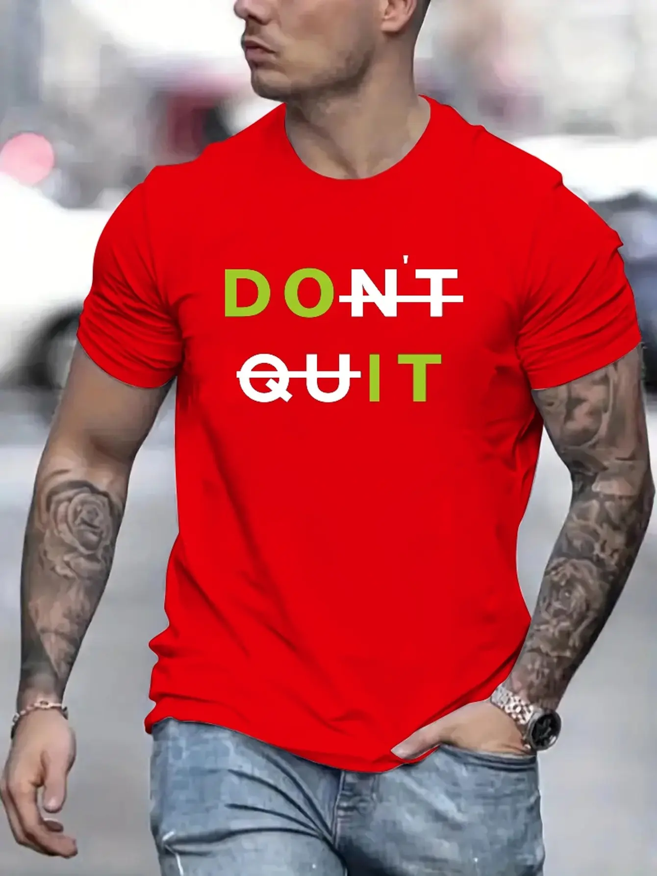 Men's summer 100% pure cotton fashionable casual sports loose fashion letter pattern printed round neck short sleeved T-shirt