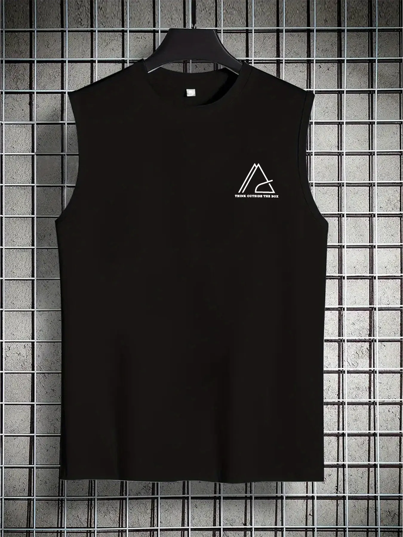 Men's summer casual sports loose letter graphic print comfortable and breathable round neck sleeveless vest