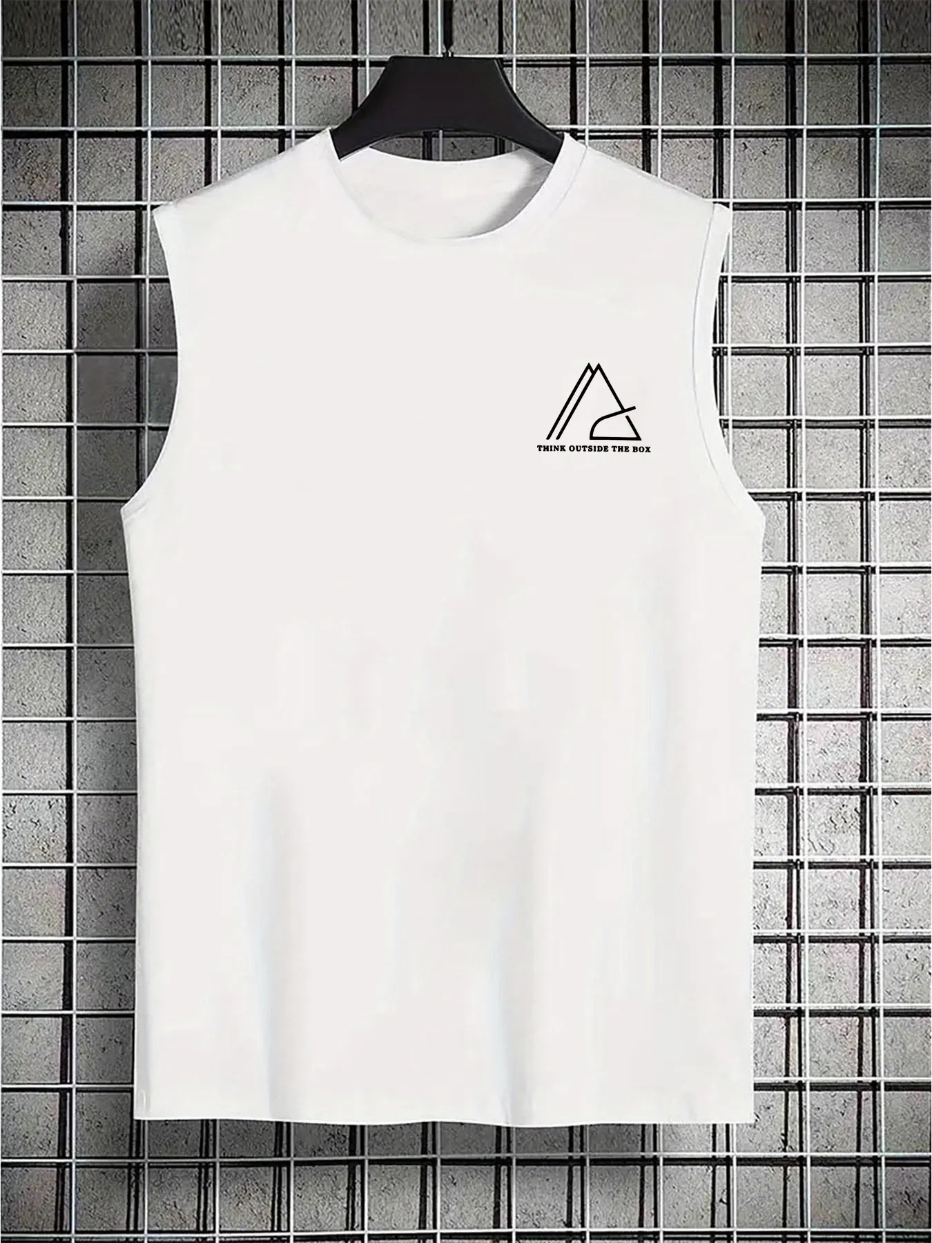Men's summer casual sports loose letter graphic print comfortable and breathable round neck sleeveless vest