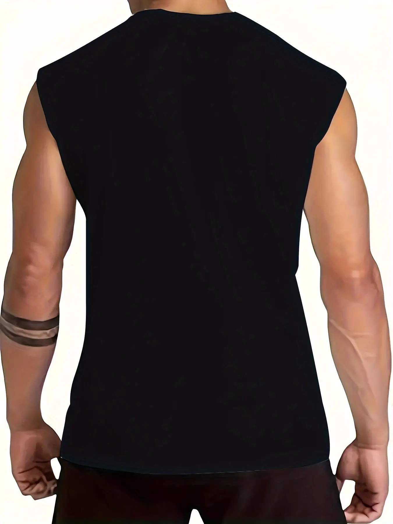 Men's summer casual sports loose faith cross pattern print comfortable and breathable round neck sleeveless vest
