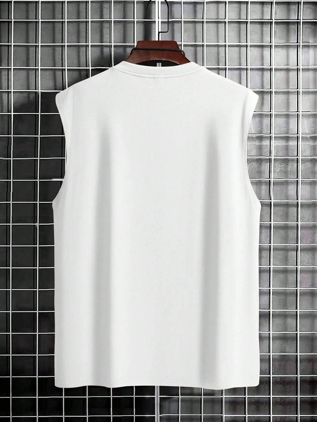 Men's summer casual sports loose Los Angeles letter pattern print comfortable and breathable round neck sleeveless vest