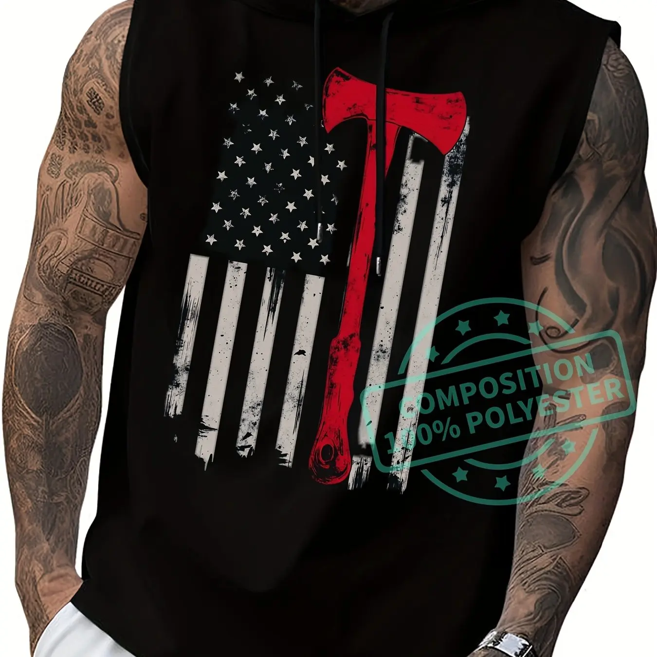 Men's Summer Leisure Sports Fitness Loose  Letter Pattern Printed Comfortable Breathable Round Neck Sleeveless Tank Top