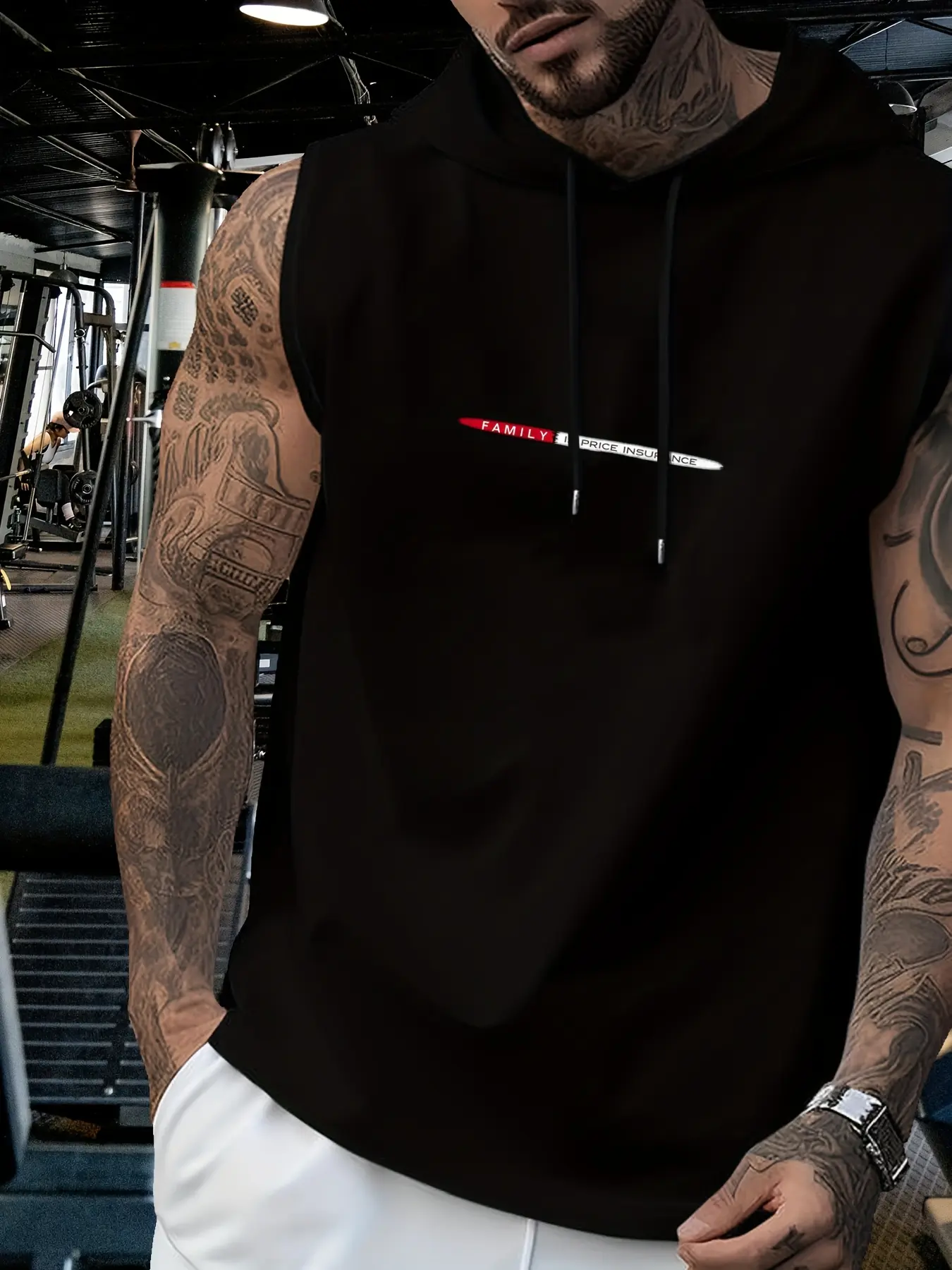Men's Summer Leisure Sports Fitness Loose  Letter Pattern Printed Comfortable Breathable Round Neck Sleeveless Tank Top