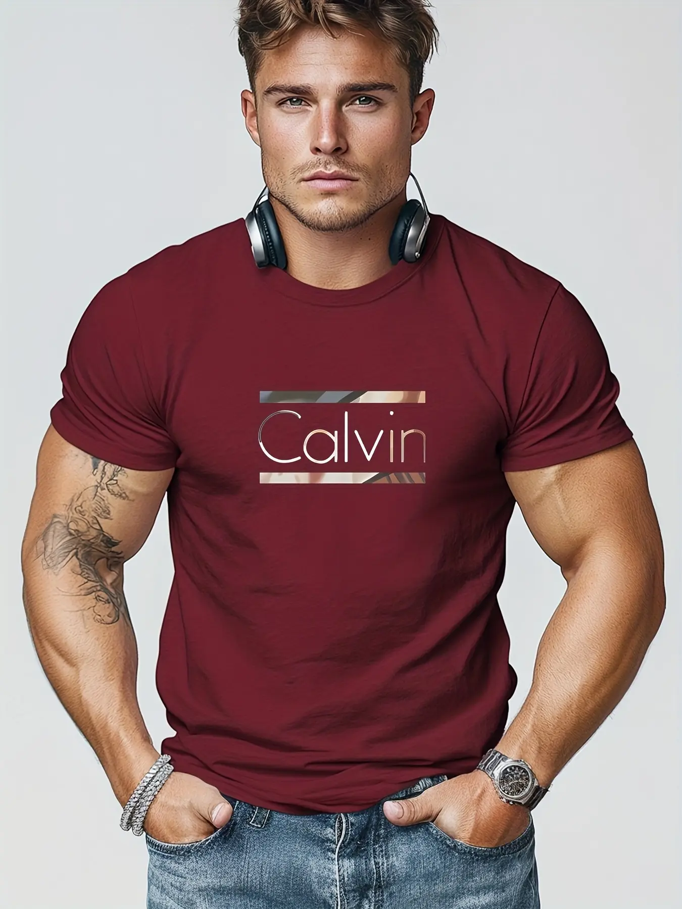 Men's summer 100% pure cotton fashionable casual sports loose letter pattern printed round neck short sleeved T-shirt top