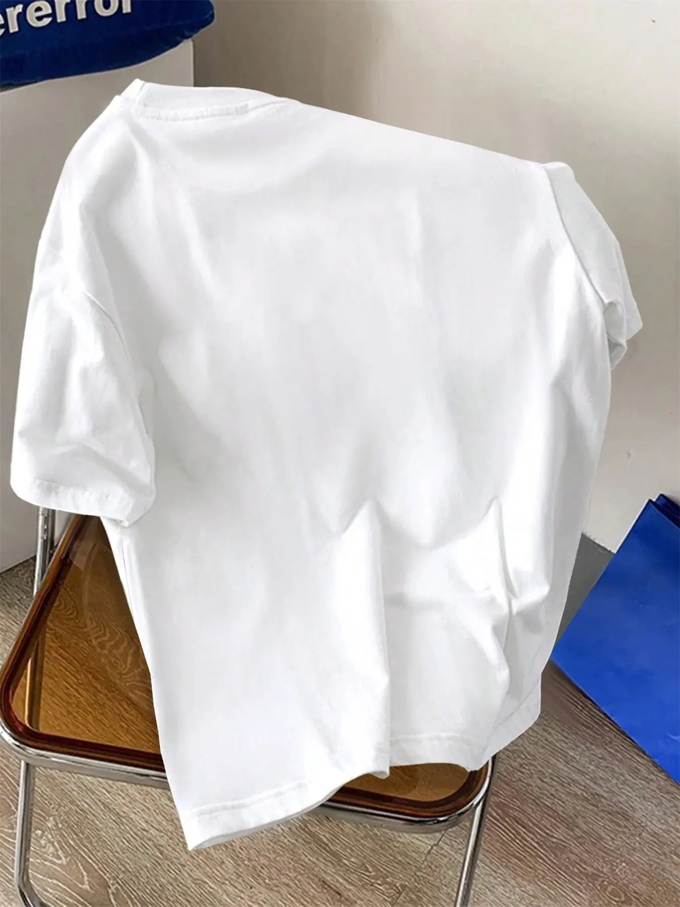 Summer Men's 100% Cotton Casual Loose Size Car&Letter Graphic Printed Sports Comfortable Round Neck Short Sleeve T-shirt Top