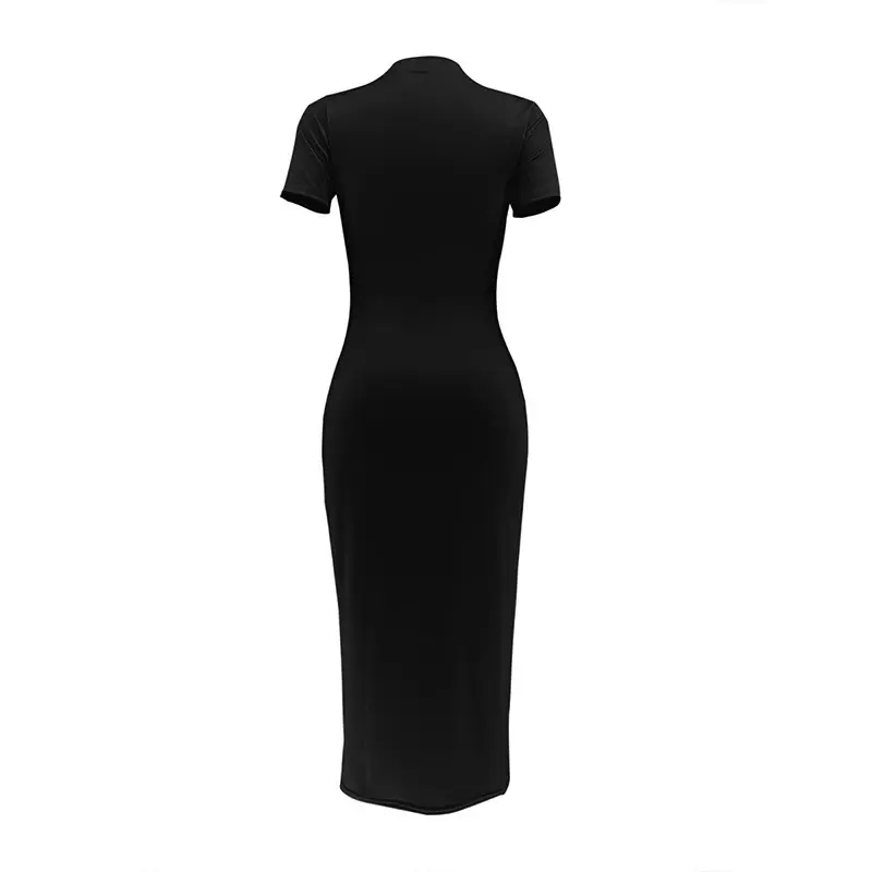 Summer women's casual fashion FAITH HOPE LOVE print sexy slim fit round neck short sleeved dress streetwear