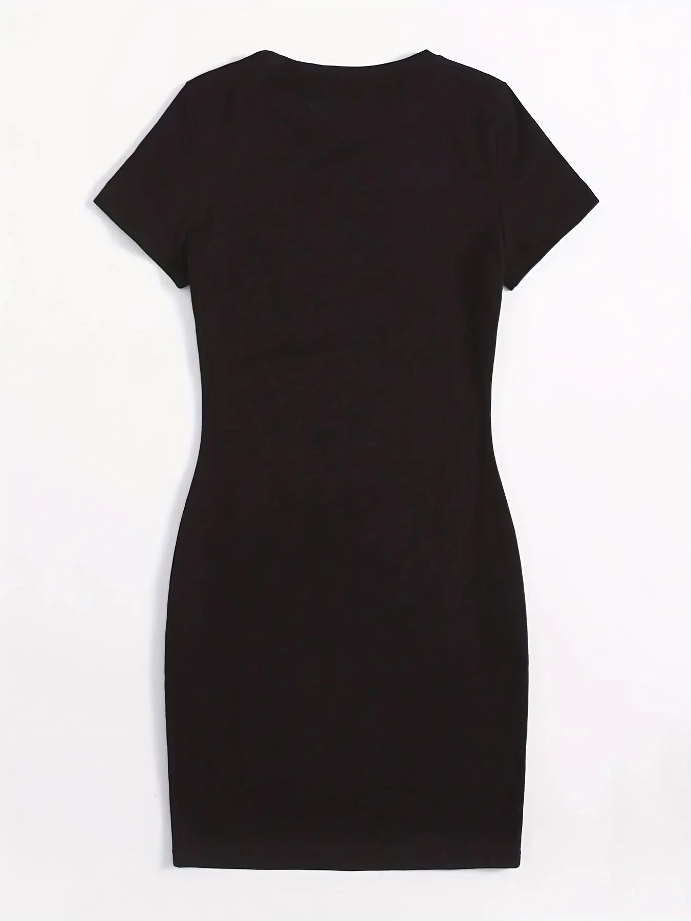 Ladies' Summer Fashion and Leisure Blessing Printed Short Sleeve Round Neck Slimming Casual T-shirt Dress