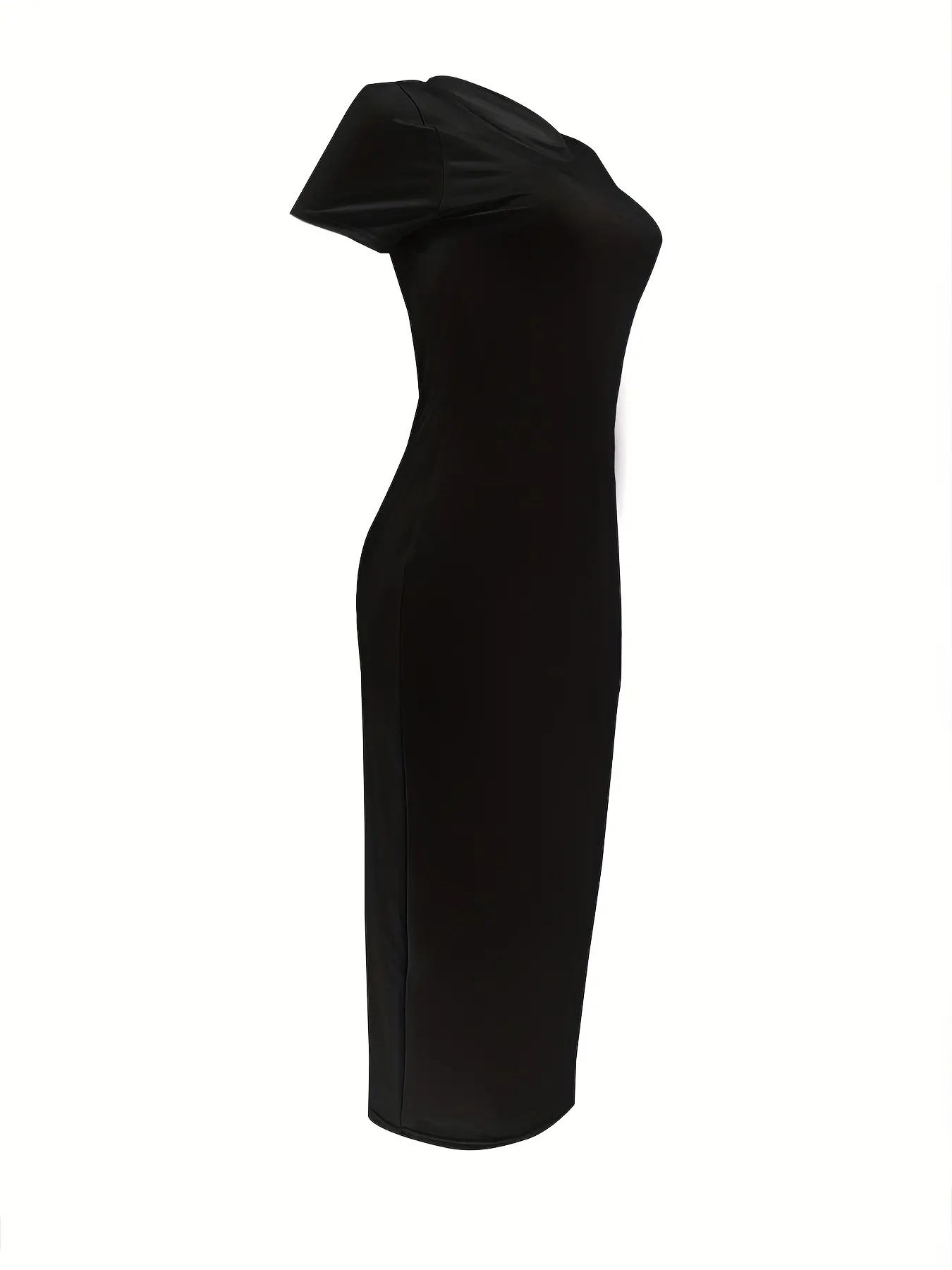 Ladies' summer casual fashion black queen pattern print slim fit round neck short sleeved party sexy dress