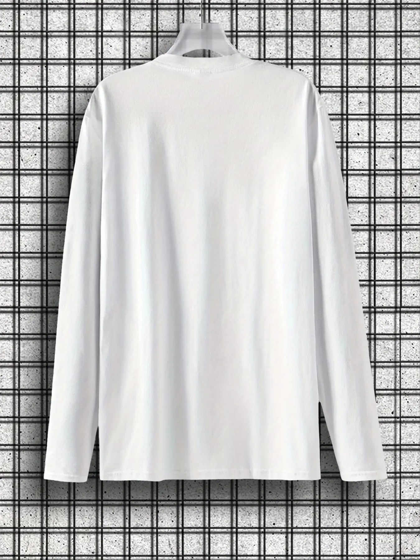 Men's Spring and Autumn 100% Cotton Loose Comfortable Casual Jesus Letter Pattern Printed Round Neck Long Sleeve T-shirt