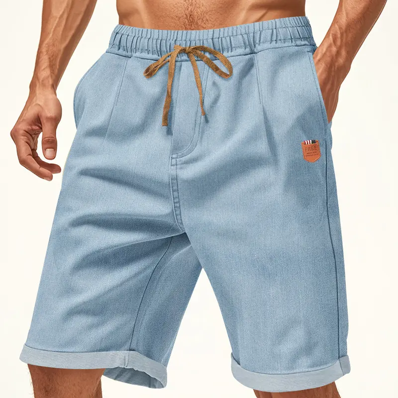 2025 Hot Selling Men's Washed Denim Shorts American Heavyweight Cotton Casual Wear Bermuda 5-pocket Versatile Shorts