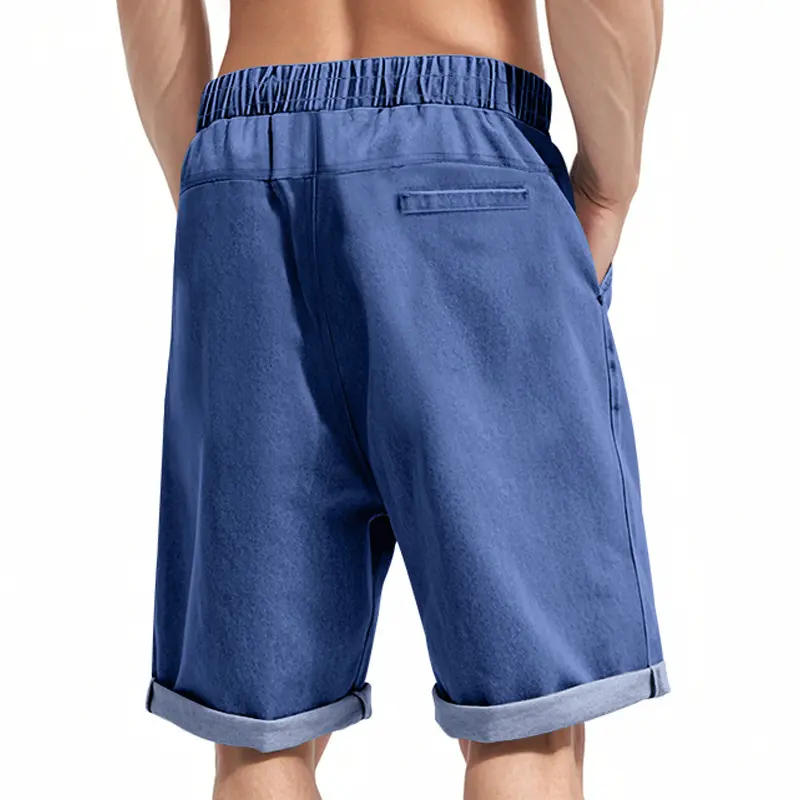 2025 Hot Selling Men's Washed Denim Shorts American Heavyweight Cotton Casual Wear Bermuda 5-pocket Versatile Shorts